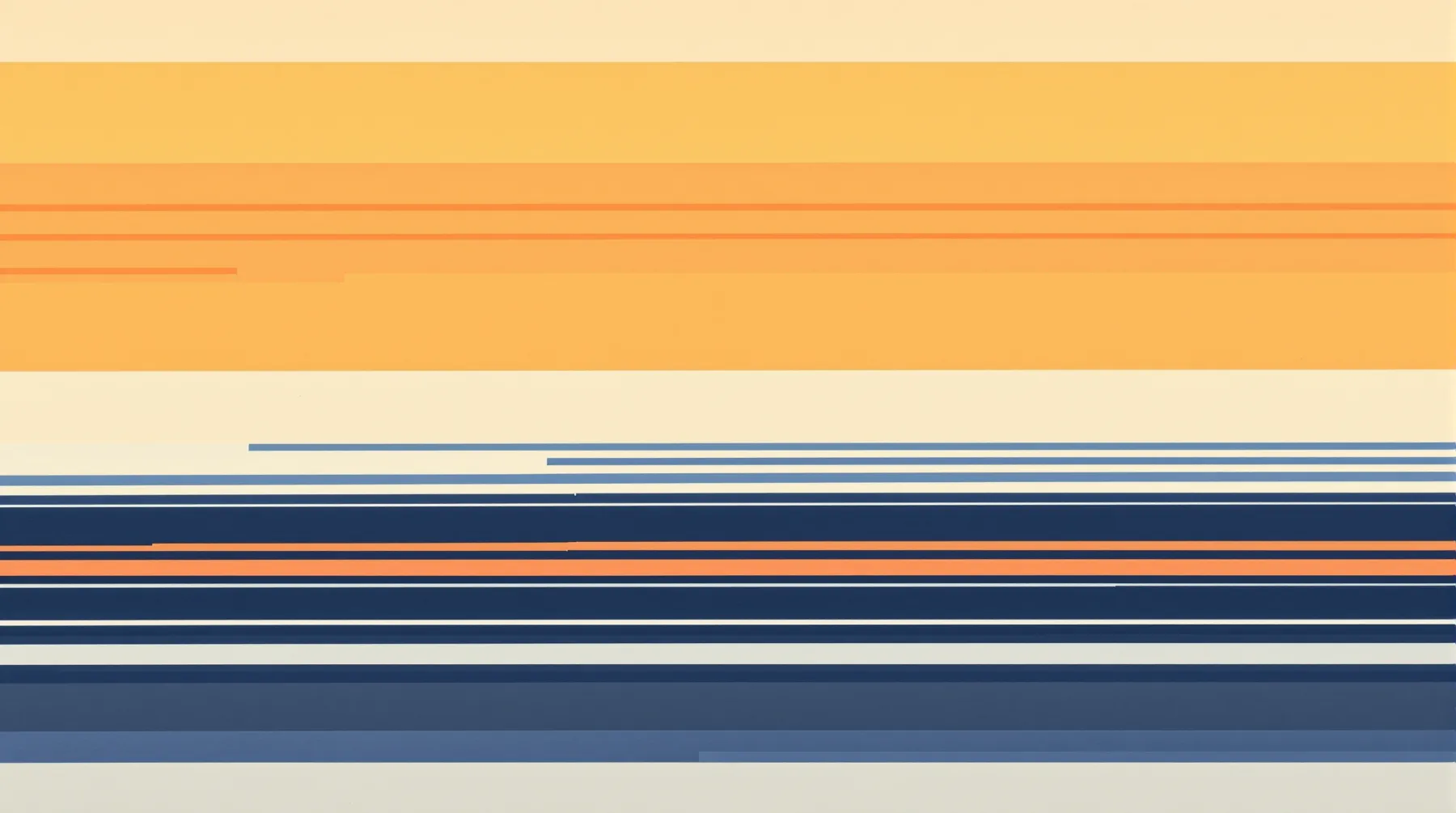 Abstract composition of broad horizontal bands stacked from light to deep, with thin rules running through them.